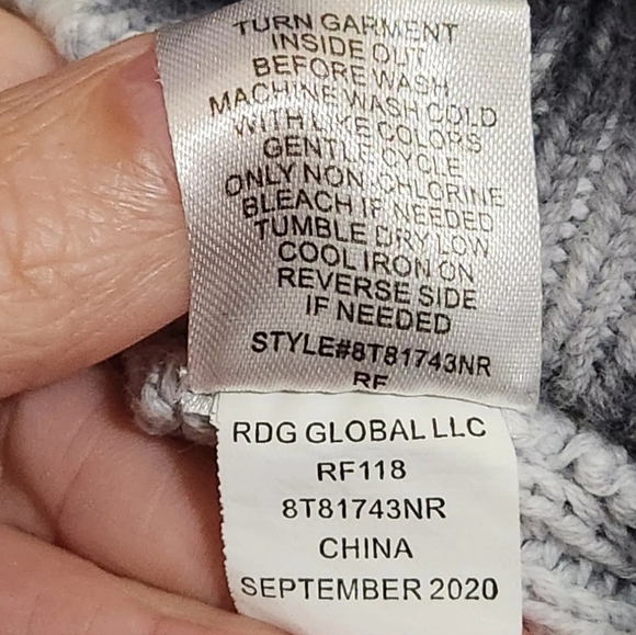 Freshman 1996 Girls L (12/14) Black Tie Dye 100% Cotton Chunky Sweater Pullover - Picture 5 of 5